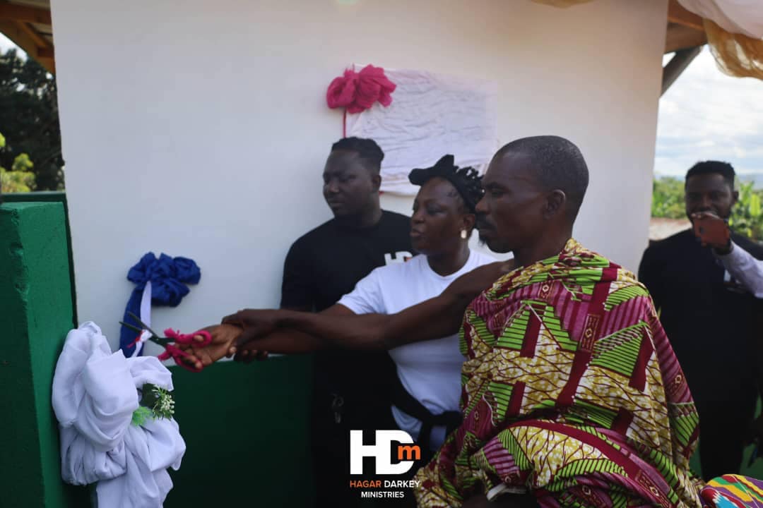 Hager Darkey Ministries Commissions New Toilet Facility at Ahinkwa M/A KG and Primary School Ahinkwa,